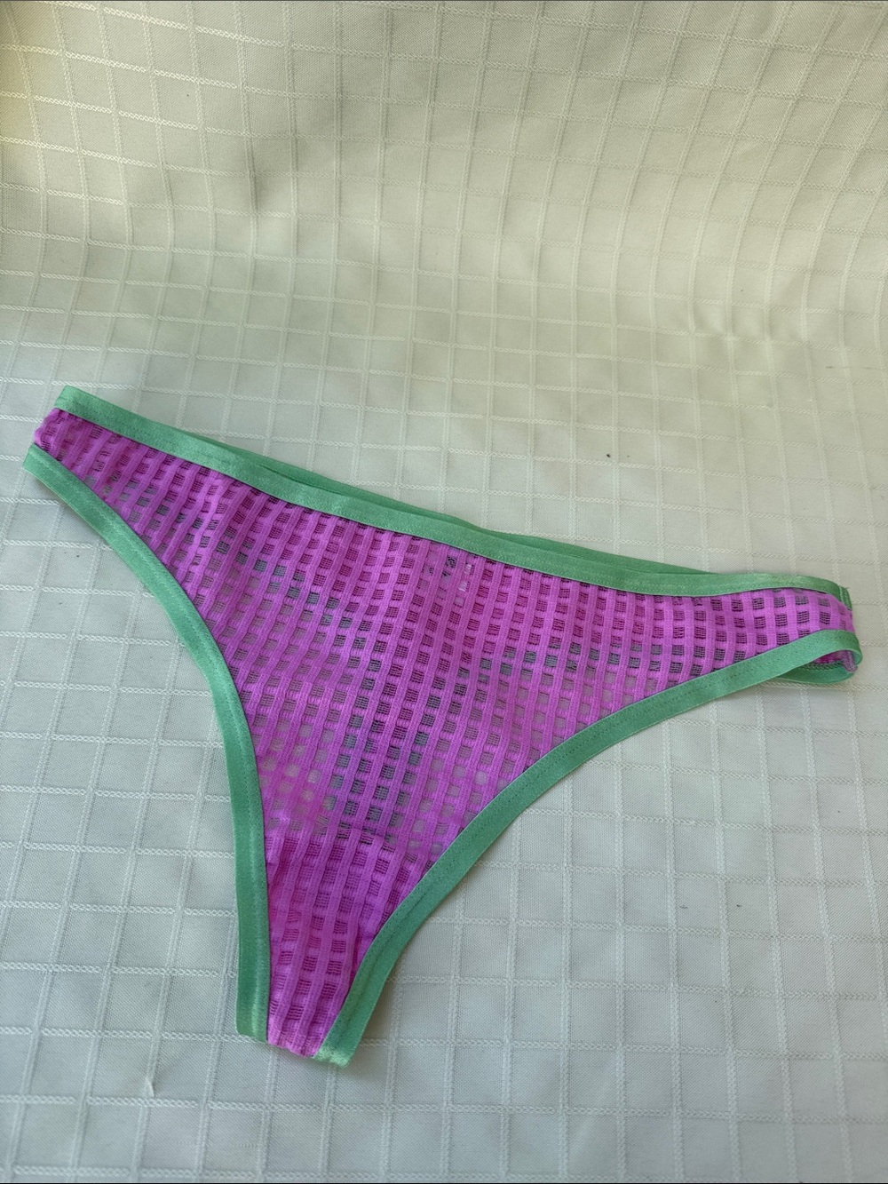Parade Light Purple Mesh Bikini Bottom with Mint Trim